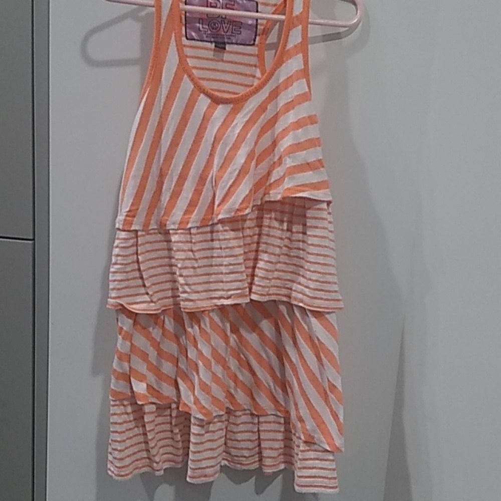 Top sleeveless Girl top with flares pink and white